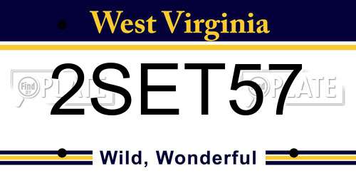 2SET57 West Virginia License Plate