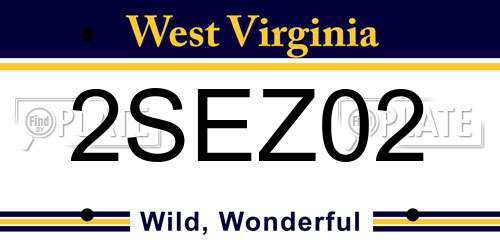 2SEZ02 West Virginia License Plate