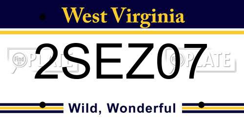 2SEZ07 West Virginia License Plate