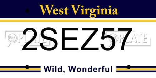 2SEZ57 West Virginia License Plate
