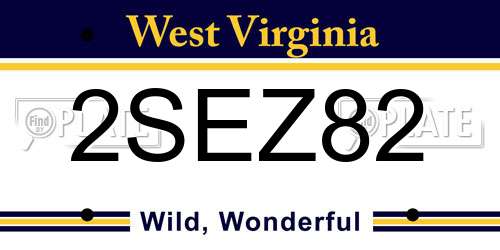 2SEZ82 West Virginia License Plate