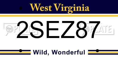 2SEZ87 West Virginia License Plate