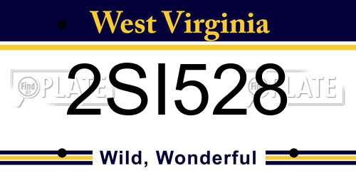 2SI528 West Virginia License Plate