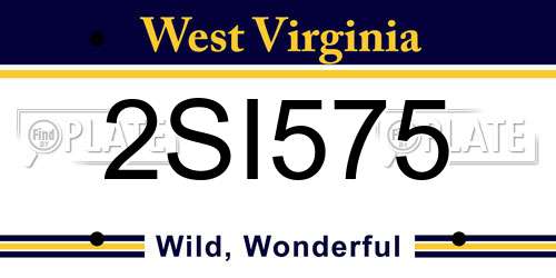 2SI575 West Virginia License Plate