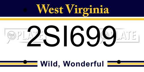 2SI699 West Virginia License Plate
