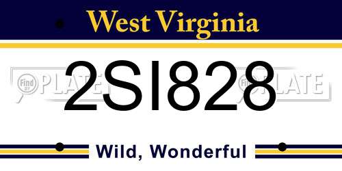 2SI828 West Virginia License Plate