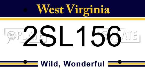 2SL156 West Virginia License Plate