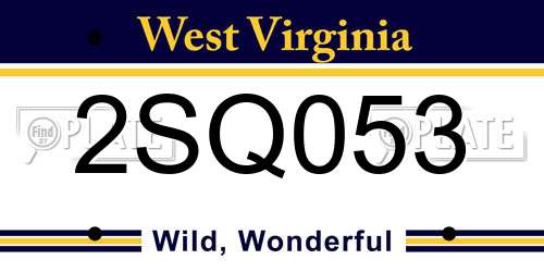 2SQ053 West Virginia License Plate