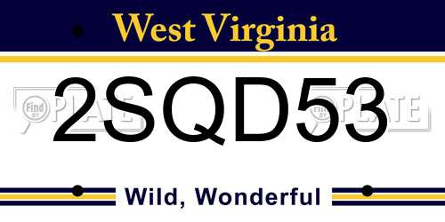 2SQD53 West Virginia License Plate