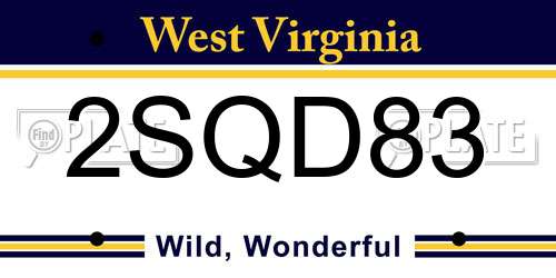 2SQD83 West Virginia License Plate