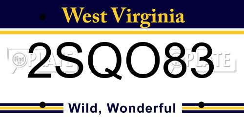 2SQO83 West Virginia License Plate