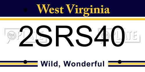 2SRS40 West Virginia License Plate