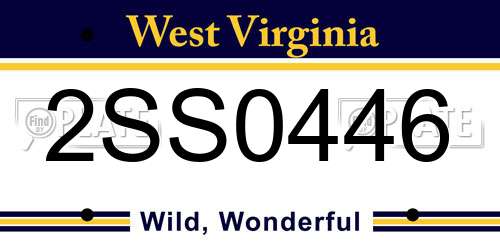 2SS0446 West Virginia License Plate