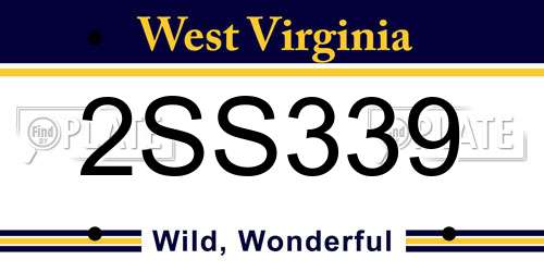 2SS339 West Virginia License Plate