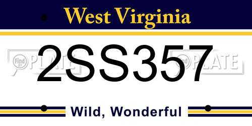 2SS357 West Virginia License Plate