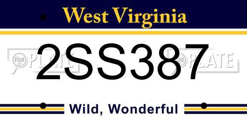 2SS387 West Virginia License Plate