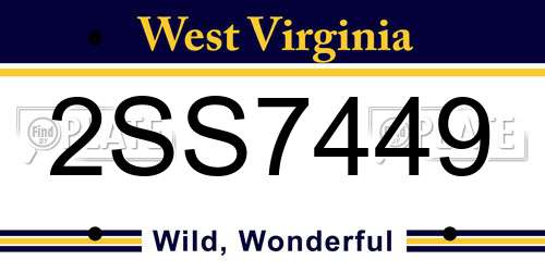 2SS7449 West Virginia License Plate