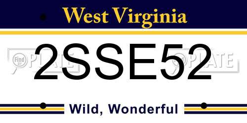 2SSE52 West Virginia License Plate