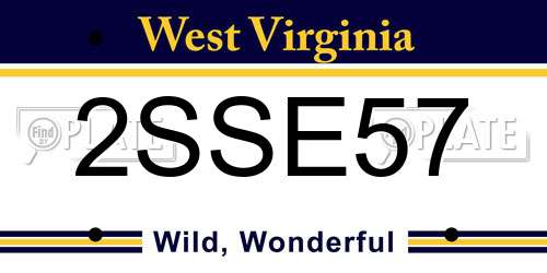 2SSE57 West Virginia License Plate