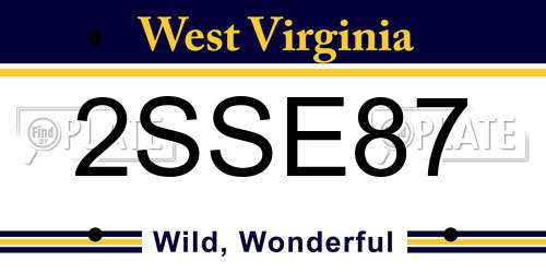 2SSE87 West Virginia License Plate