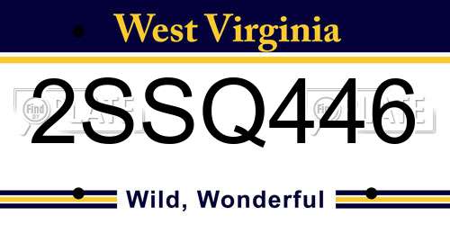 2SSQ446 West Virginia License Plate