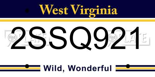 2SSQ921 West Virginia License Plate