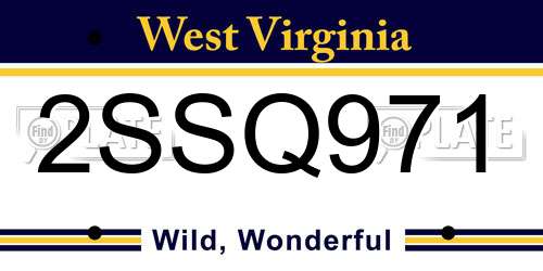 2SSQ971 West Virginia License Plate