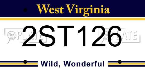 2ST126 West Virginia License Plate