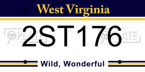 2ST176 West Virginia License Plate