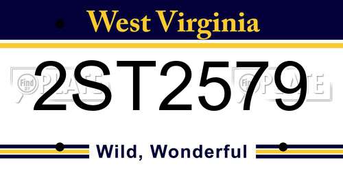 2ST2579 West Virginia License Plate