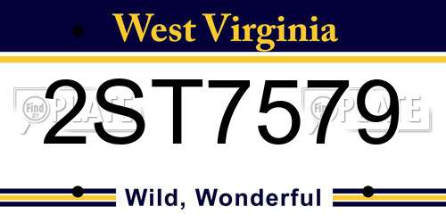 2ST7579 West Virginia License Plate