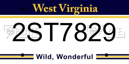 2ST7829 West Virginia License Plate