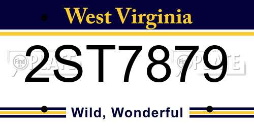 2ST7879 West Virginia License Plate