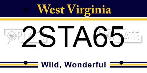2STA65 West Virginia License Plate