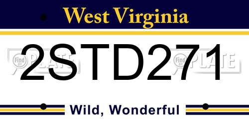 2STD271 West Virginia License Plate