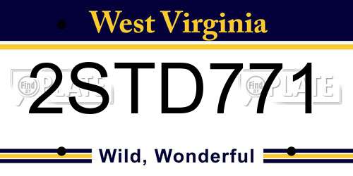 2STD771 West Virginia License Plate