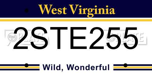 2STE255 West Virginia License Plate