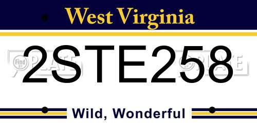 2STE258 West Virginia License Plate