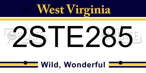 2STE285 West Virginia License Plate