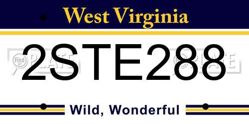 2STE288 West Virginia License Plate