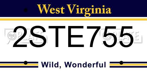 2STE755 West Virginia License Plate