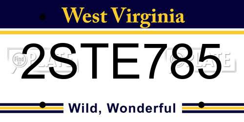 2STE785 West Virginia License Plate