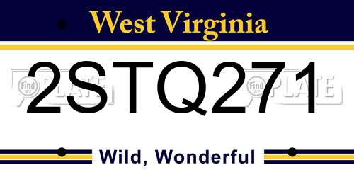 2STQ271 West Virginia License Plate