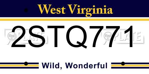 2STQ771 West Virginia License Plate