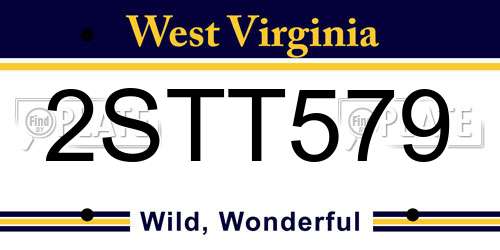 2STT579 West Virginia License Plate