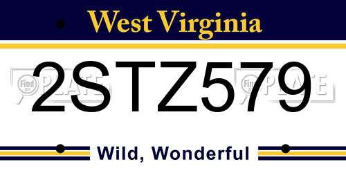 2STZ579 West Virginia License Plate