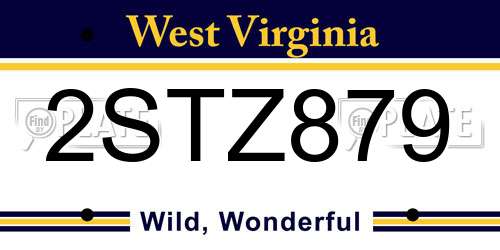 2STZ879 West Virginia License Plate