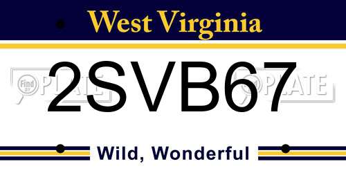 2SVB67 West Virginia License Plate