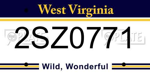 2SZ0771 West Virginia License Plate
