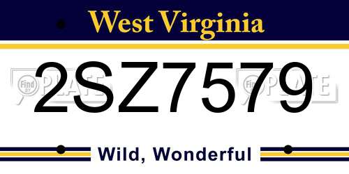 2SZ7579 West Virginia License Plate